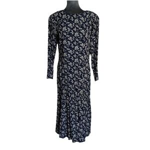 Vtg 80s Prairie Dress 11 Maxi Fairy CottagePeasant Floral Grunge‎ Boho Witchy